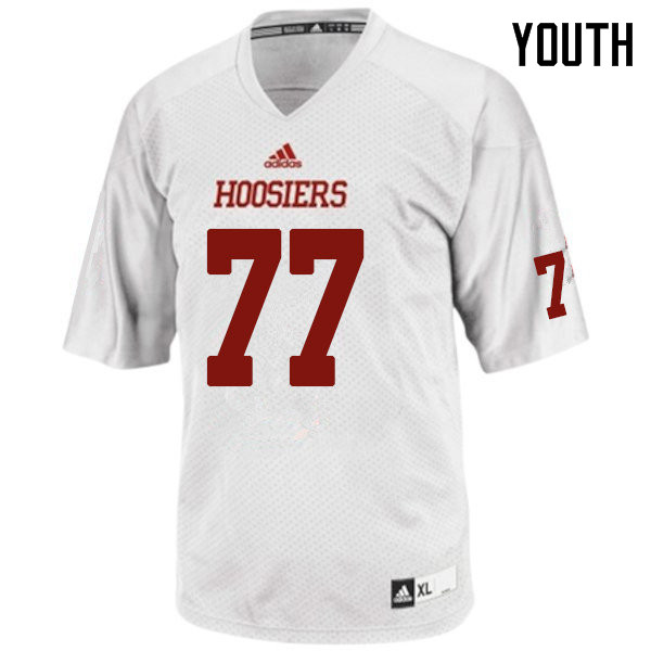 Youth #77 Caleb Jones Indiana Hoosiers College Football Jerseys Sale-White